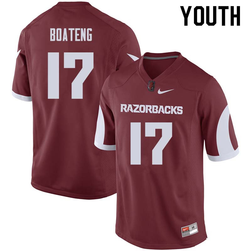 Youth #17 Kofi Boateng Arkansas Razorback College Football Jerseys Sale-Cardinal